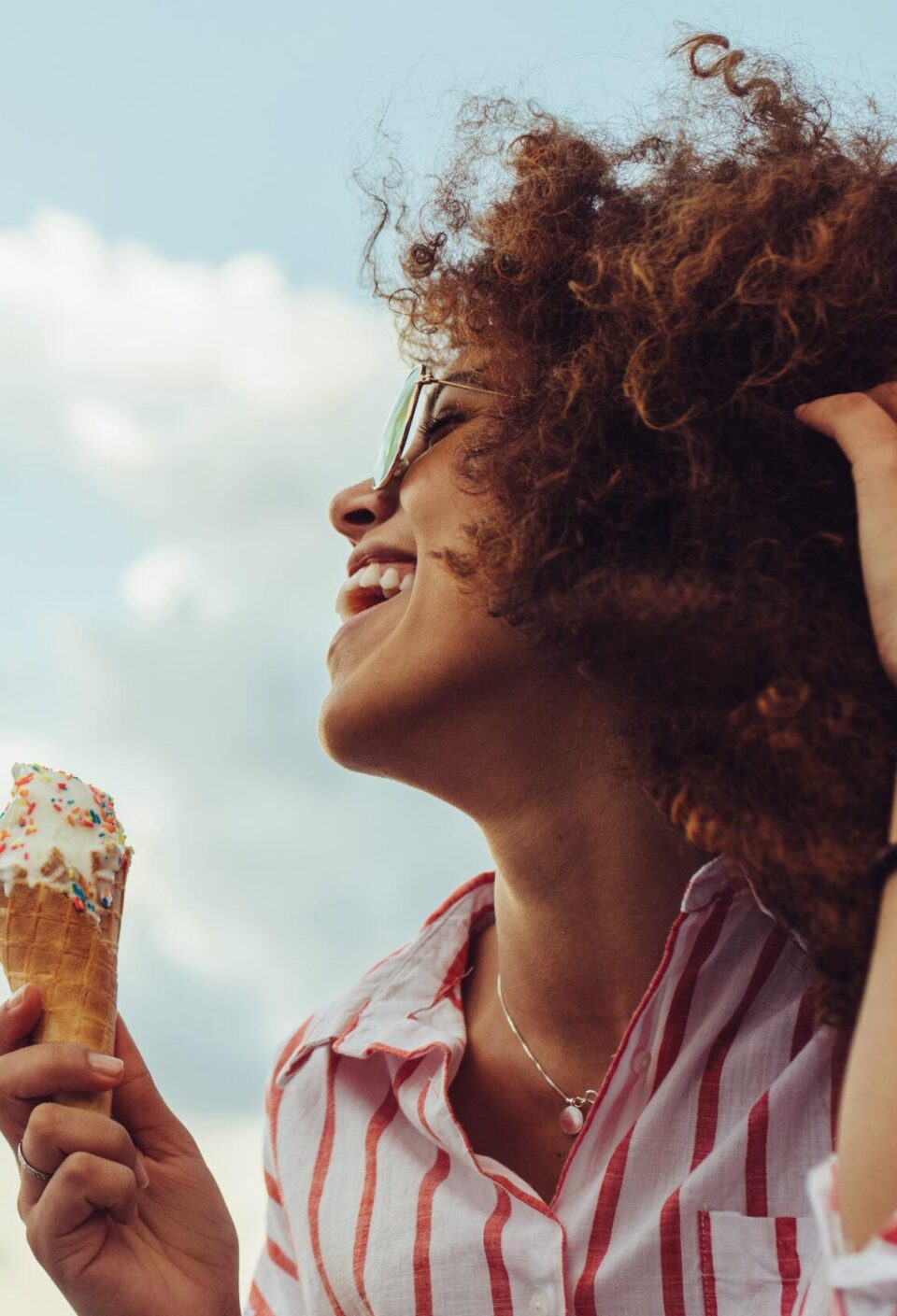 Friends with icecream enjoying together Friends with icecream enjoying together